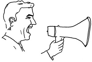 illustration of a man with a megaphone