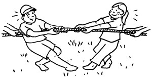 illustration of people playing tug-o-war